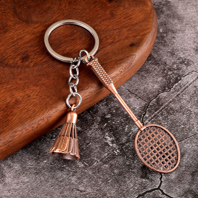 Wholesale Sports Series Golf Tennis Table Tennis Badminton Racket Metal Keychains